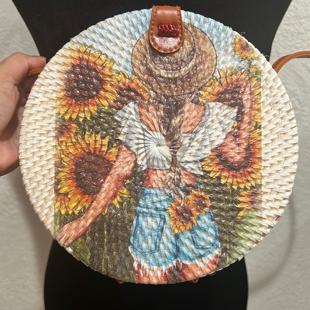 Round Handmade Rattan Bag
